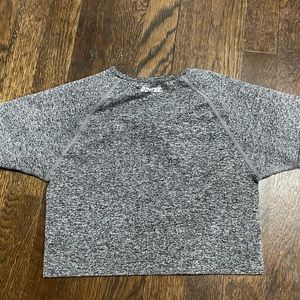 Bo+Tee Marled Crop Top, Gray (XS)